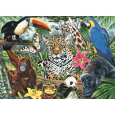 Peinture par Numéros Royal & Langnickel (27x35cm) sur Toile - Aperçu de la Jungle